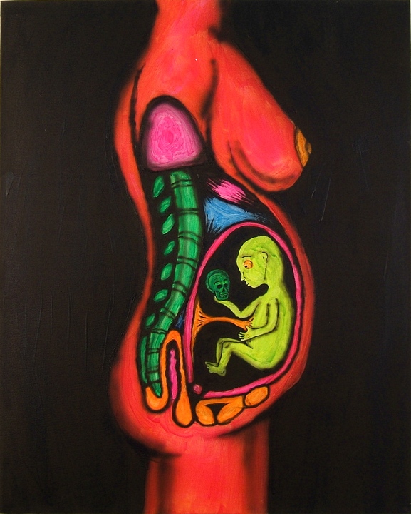 577x720 Charles Irvin Black Light Painting - Black Light Painting