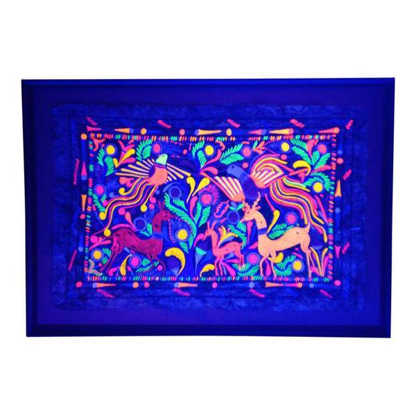 600x600 Modern Indian Folk Art Black Light Painting Birchard Hayes - Black Light Painting