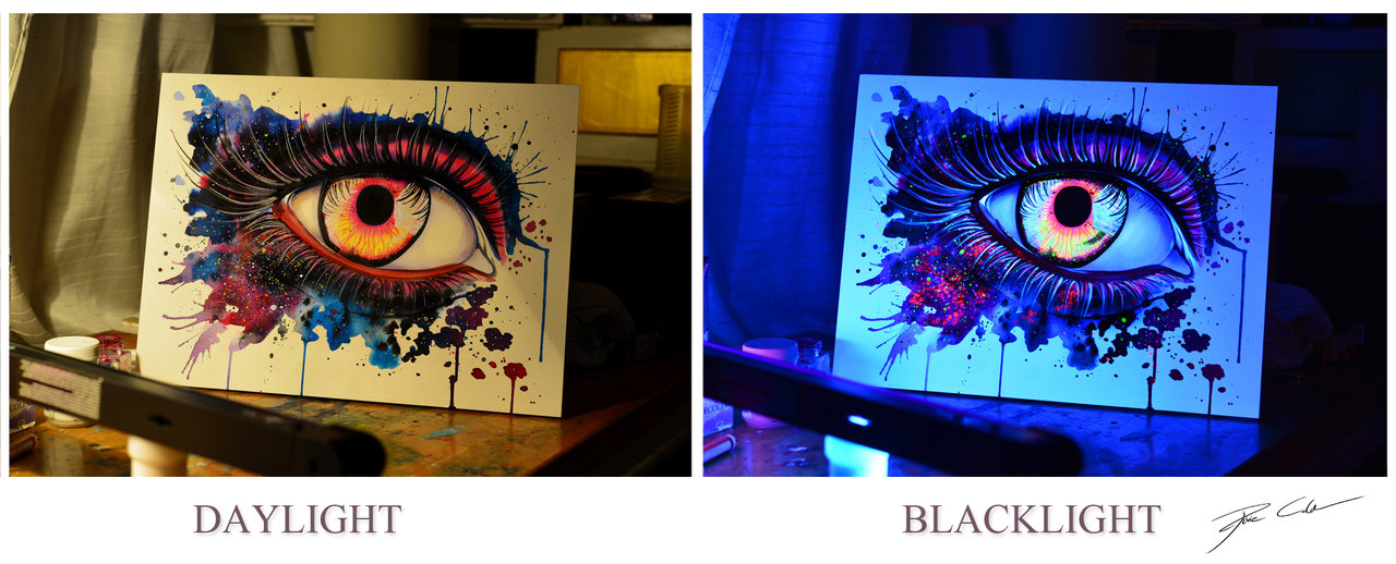 1280x518 Rolling In The Deep Blacklight Painting By Pixiecold - Black Light Painting