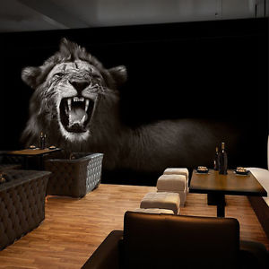 300x300 3d Black Lion Roar Painting 136 Wall Paper Wall Print Decal Wall - Black Lion Painting