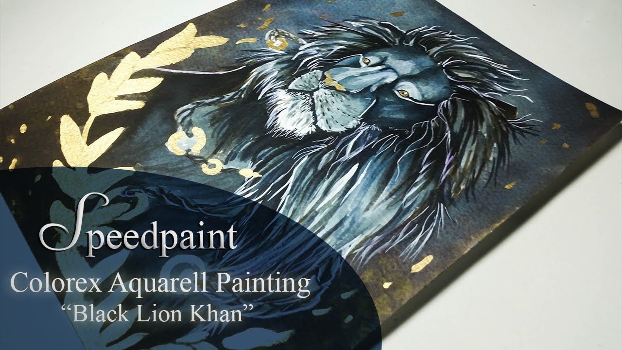 1280x720 Black Lion Khan - Black Lion Painting