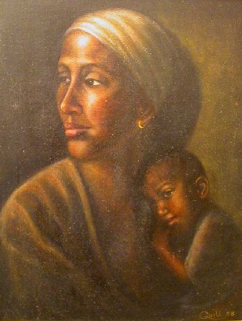 350x465 Collar City Brownstone Sarah La Kali Amp Black Madonna Artwork - Black Madonna Painting