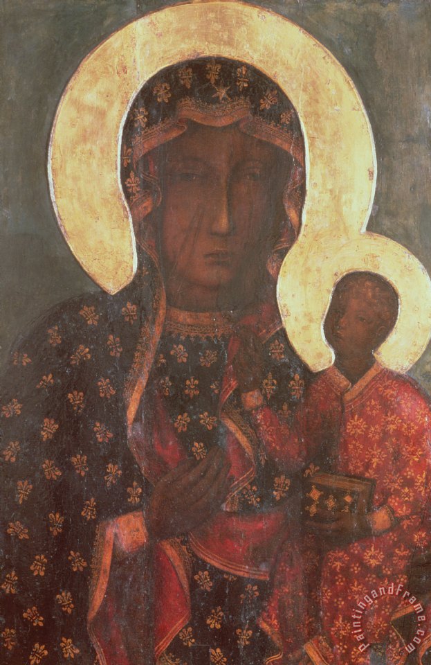 623x960 Russian School The Black Madonna Of Jasna Gora Painting - Black Madonna Painting