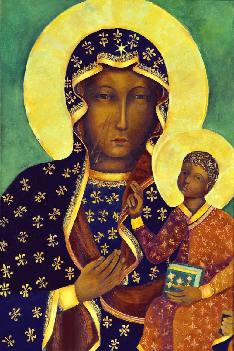 770x1155 Saatchi Art Our Lady Of Czestochowa Black Madonna Poland Virgin - Black Madonna Painting