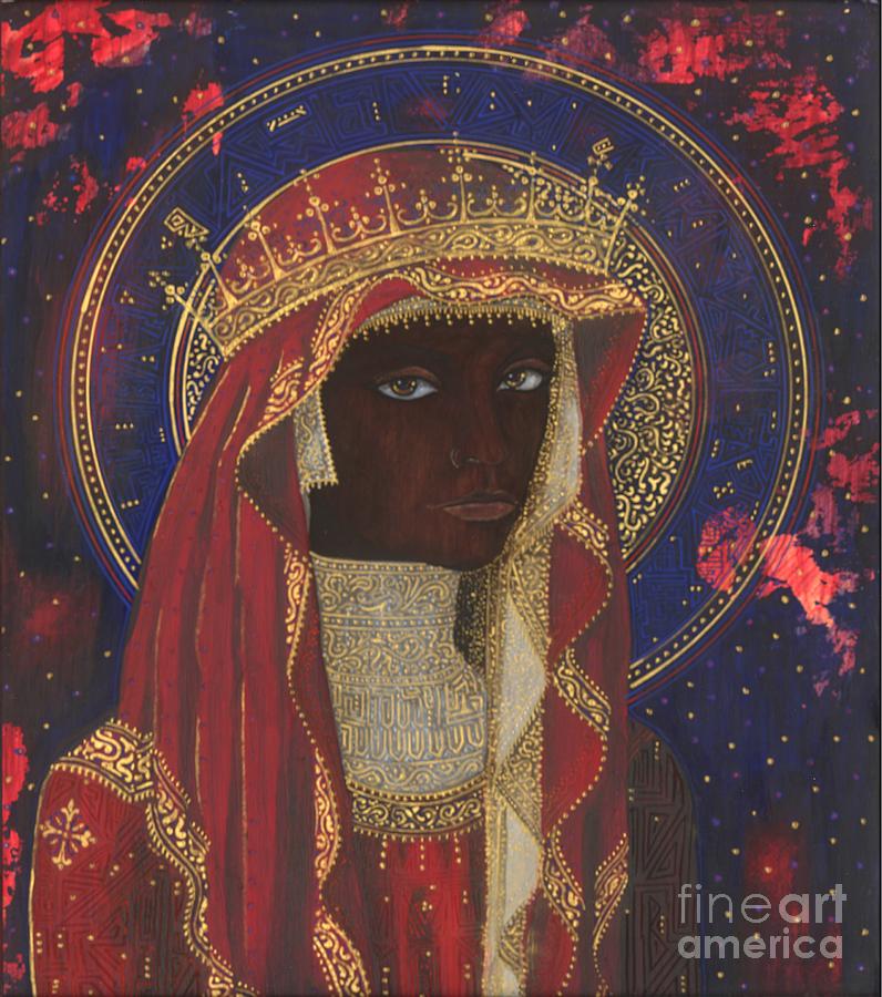 796x900 The Black Madonna Painting By Andrew Stewart Jamieson - Black Madonna Painting