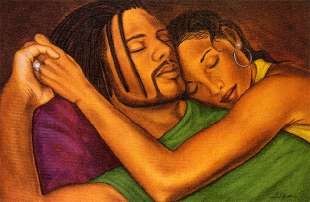 639x417 How Do You Know If A Man Is Really In Love - Black Man And Woman Painting