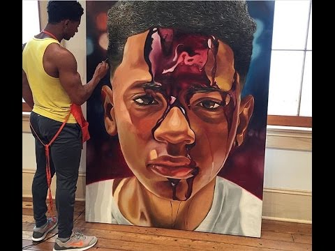 480x360 Jon Moody Drake, Painting Race Issues Among Black Men Amp Women - Black Man And Woman Painting