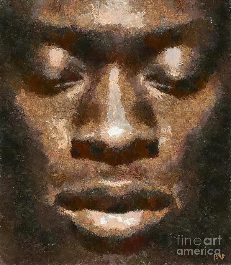 783x900 Black Man Face Painting By Dragica Micki Fortuna - Black Man Painting