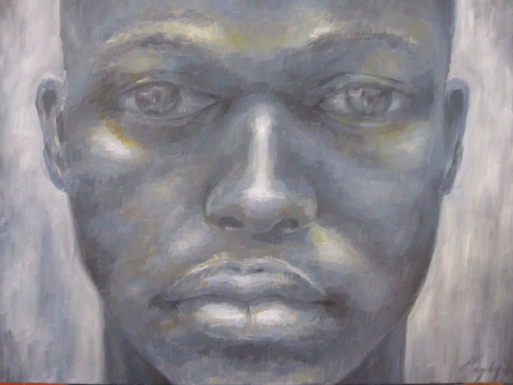 1024x768 The Black Man Magdalena Roldan Escudero - Black Man Painting