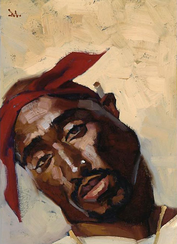 736x1012 Tupac Shakur - Black Man Painting