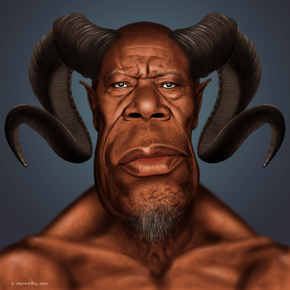 1000x1000 Demon. Painting Made Only For Fun. The Skin Textures Of An Old - Black Man Painting