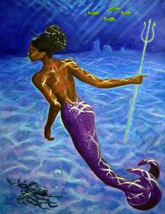 236x306 492 Best Afro Mermaids Images On Mermaids, Mermaid Art - Black Mermaid Painting