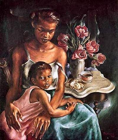 400x476 Beulah's Baby - Black Mother And Child Painting