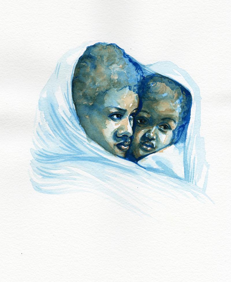 800x976 Paintings Tclightsy - Black Mother And Child Painting