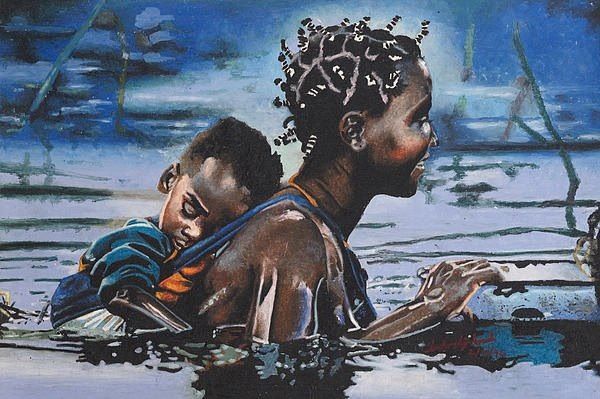 600x399 Pin By Angela Jenkins On My Black Art African Art - Black Mother And Child Painting