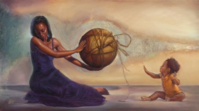 638x355 African American Mother Amp Child Artwork It's A Black - Black Mother And Child Painting