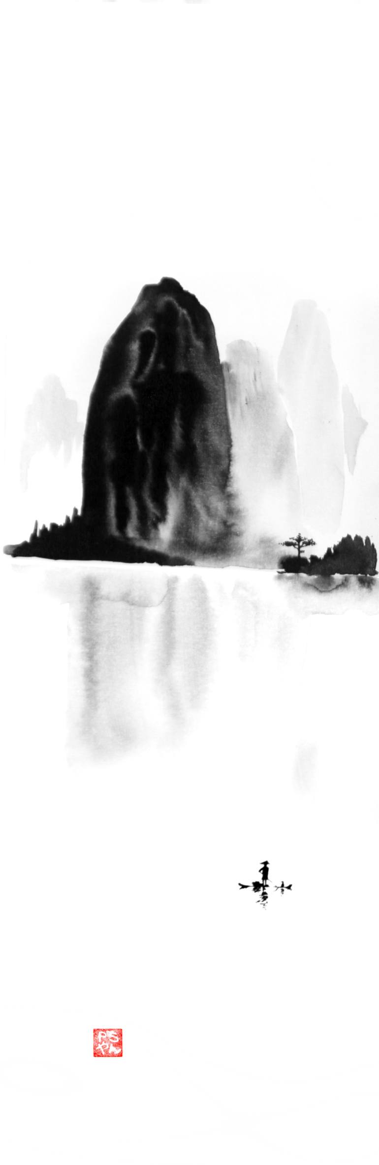 770x2364 Saatchi Art Black Mountain Painting By Pechane Sumie - Black Mountain Painting