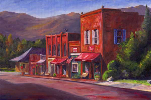 600x400 Cherry Street In Black Mountain Nc - Black Mountain Painting