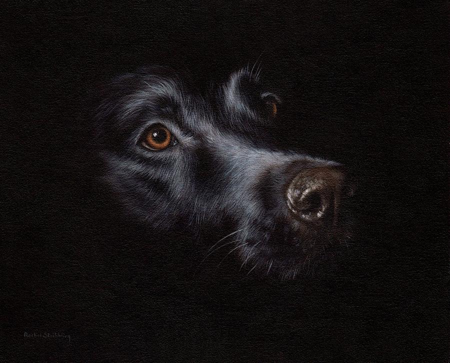 900x726 Black Labrador Painting Painting By Rachel Stribbling - Black Painting