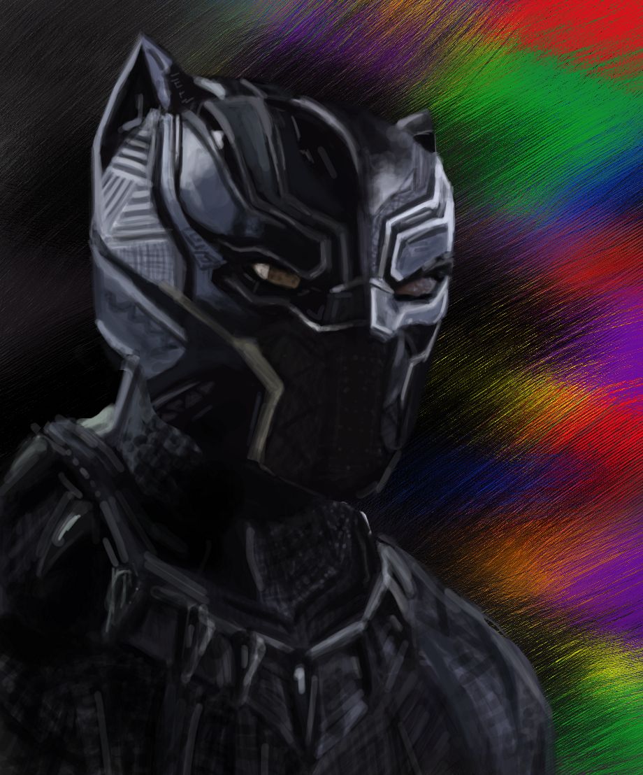 920x1108 Black Panther Painting By Johnjoestart On Newgrounds - Black Panther Painting
