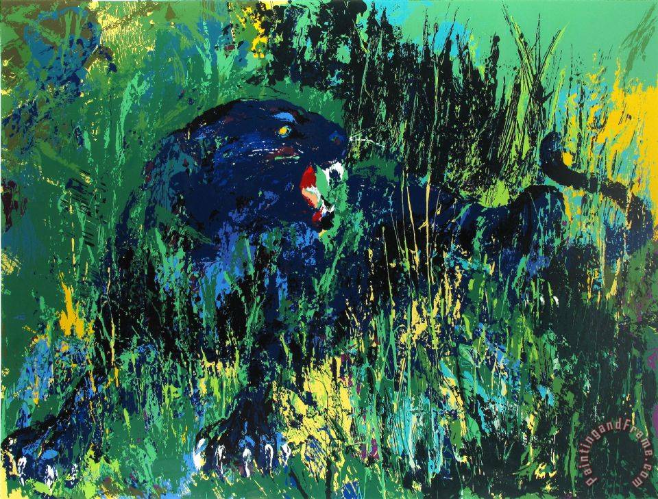 960x729 Leroy Neiman Black Panther Painting - Black Panther Painting