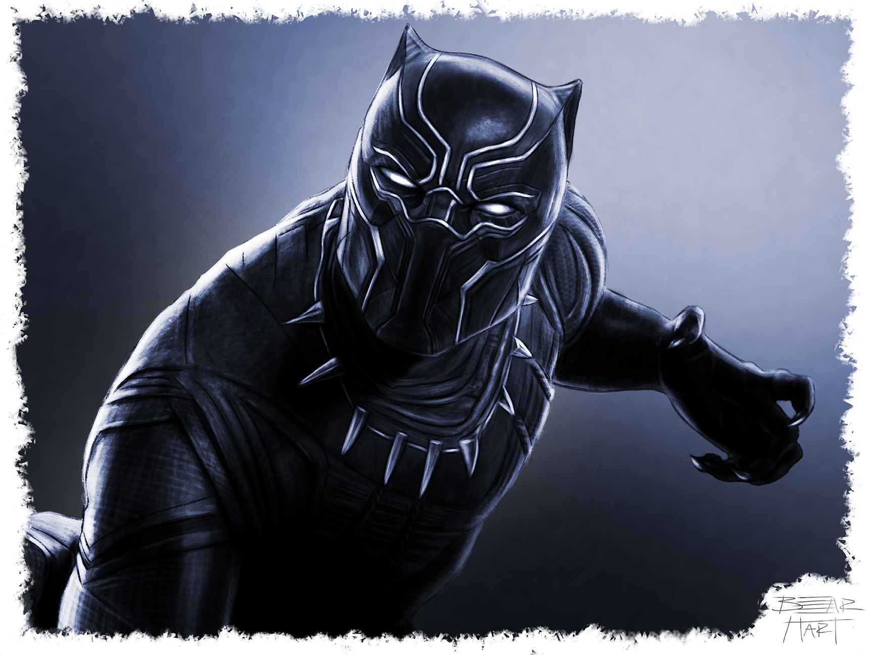 1728x1296 Artstation - Black Panther Painting