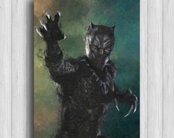 340x270 Black Panther Print T'Challa Captain America Civil War - Black Panther Painting