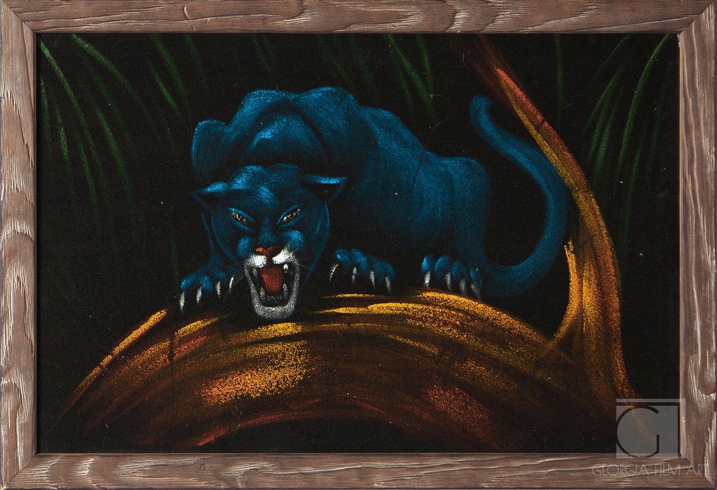 1454x994 Blue Panther Georgia Film Art - Black Panther Velvet Painting