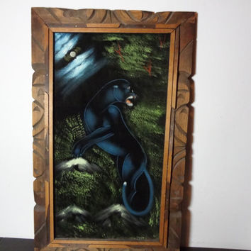 354x354 Shop Vintage Velvet Paintings On Wanelo - Black Panther Velvet Painting