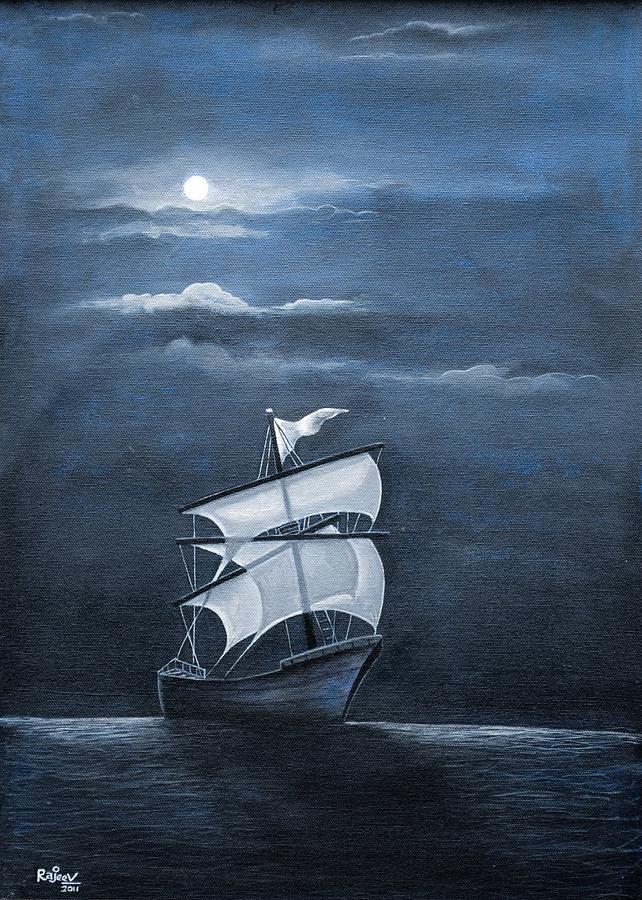 642x900 The Black Pearl Painting By Rajeev M Krishnan - Black Pearl Painting