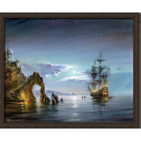 600x600 The Black Pearl Of Jack Sparrow Paint By Number Kits - Black Pearl Painting