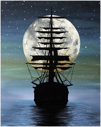 344x432 Art After Dark, The Black Pearl - Black Pearl Painting