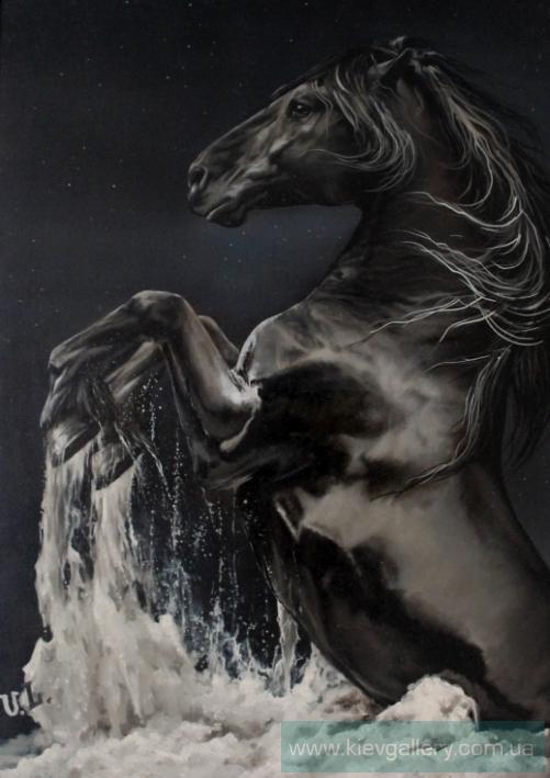 501x709 Black Pearl, Painting Of Modern Artist Lychagina Ulia Paintings - Black Pearl Painting