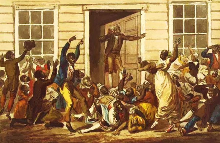 900x587 Black People Prayer Meeting Painting By Krimmel John Lewis - Black People Painting