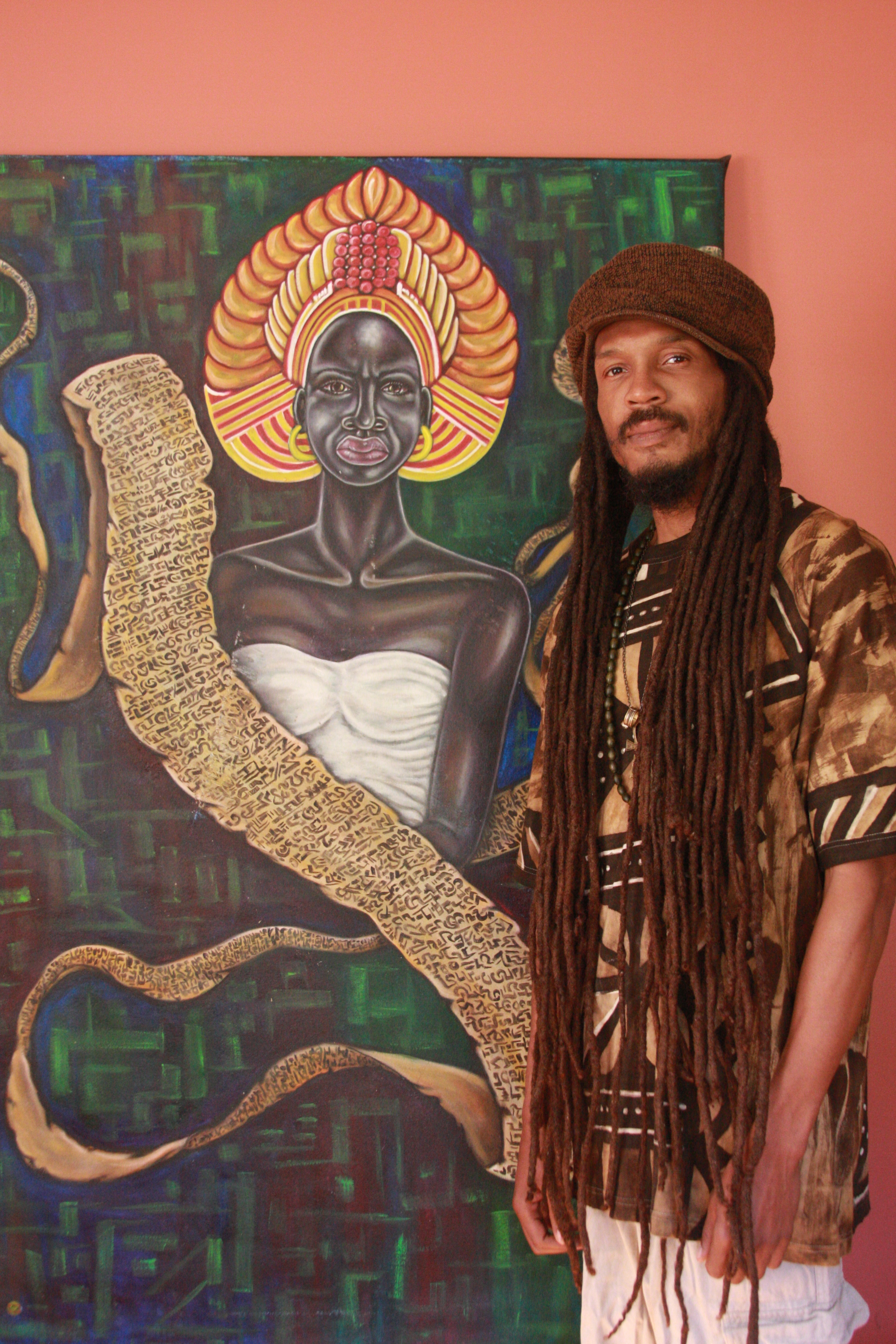 2592x3888 Black Visual Artist Chat Khaldun Oluwa The Black Art Fanatic - Black Person Painting