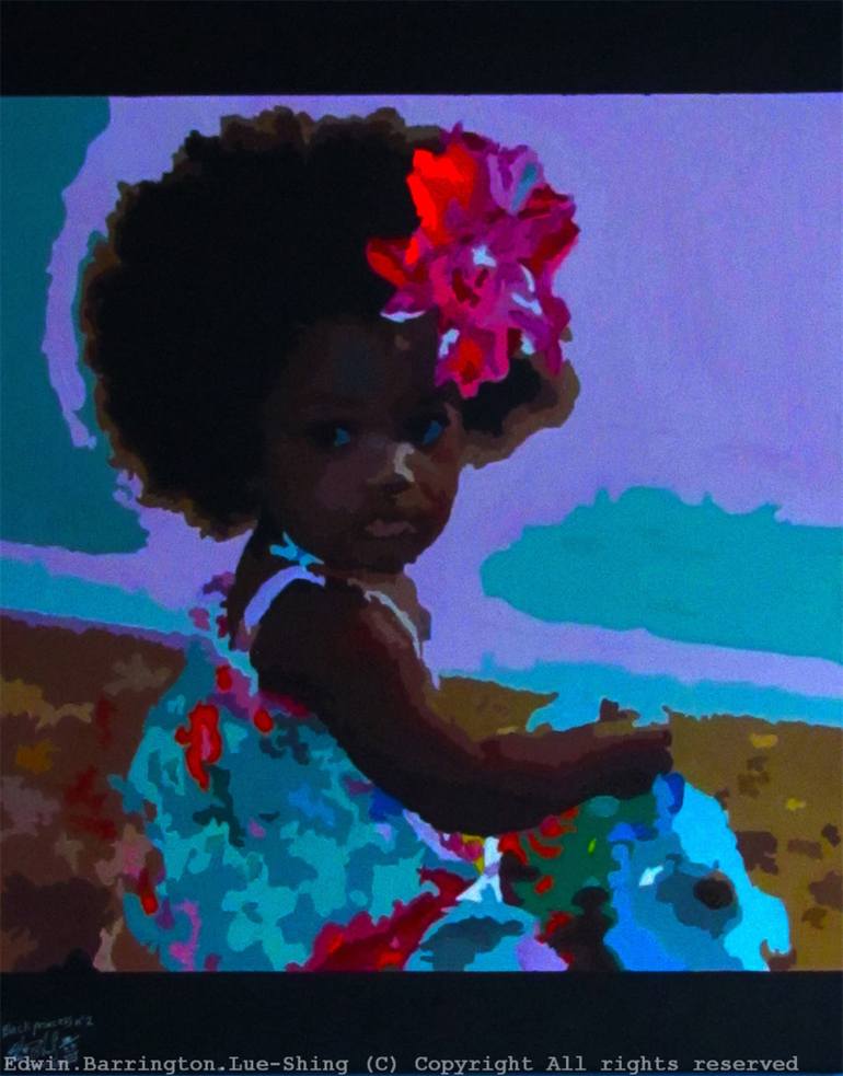 770x983 Saatchi Art Black Princess No.2 Painting By Edwin Barrington Lue - Black Princess Painting