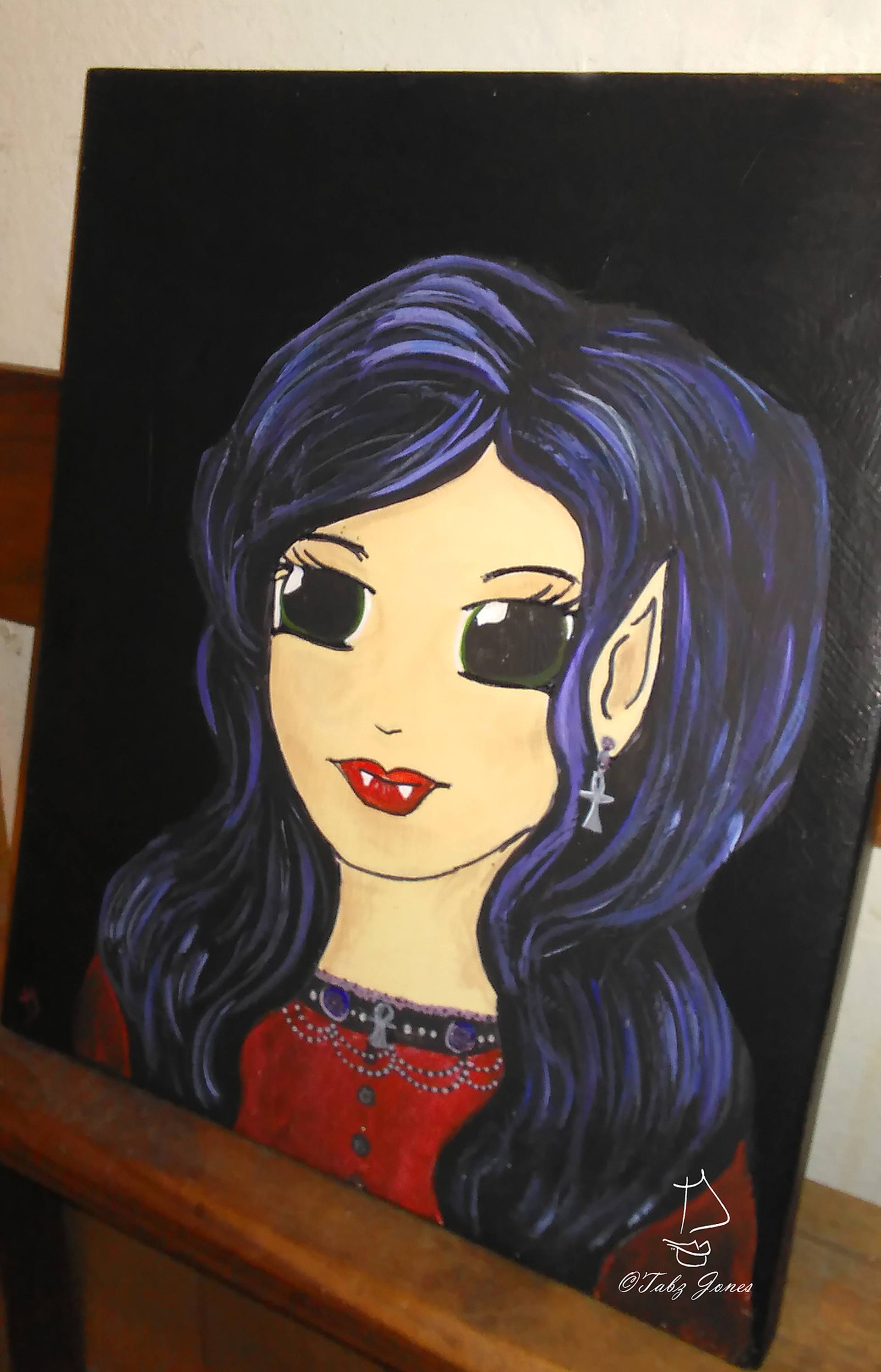 1920x2990 Saatchi Art Vampire Princess Painting By Tabz Jones - Black Princess Painting
