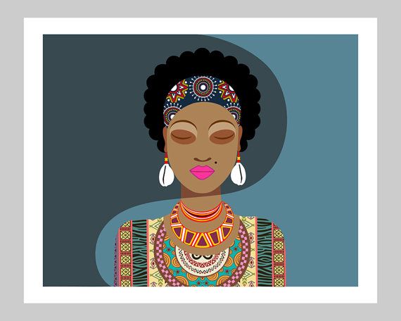 570x456 African Woman, Black Woman Painting, African Queen, African - Black Queen Painting