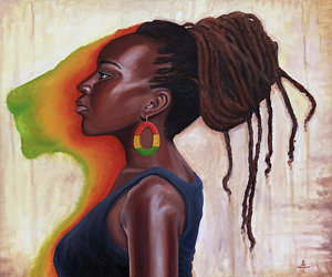 300x250 Black Queen Paintings - Black Queen Painting