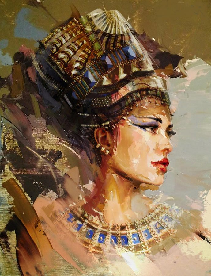 689x900 Egyptian Culture 11 Painting By Maryam Mughal - Black Queen Painting