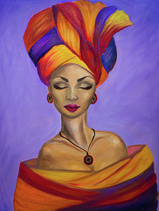 226x300 African American Girl Paintings - Black Queen Painting