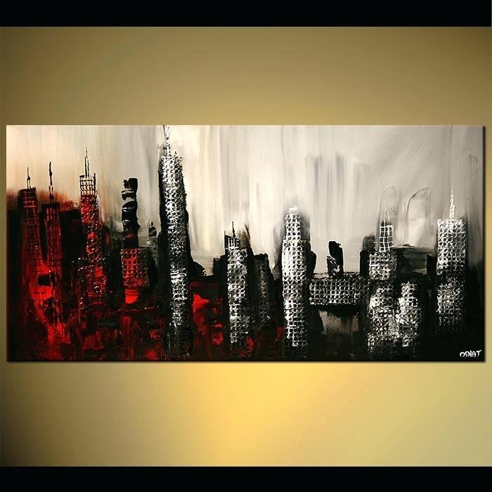 700x700 Black White And Red Painting Black White And Red Wall Art Hand - Black Red White Painting