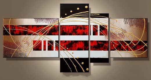 520x276 Black White Amp Red Ii Oil Painting Reproductions - Black Red White Painting