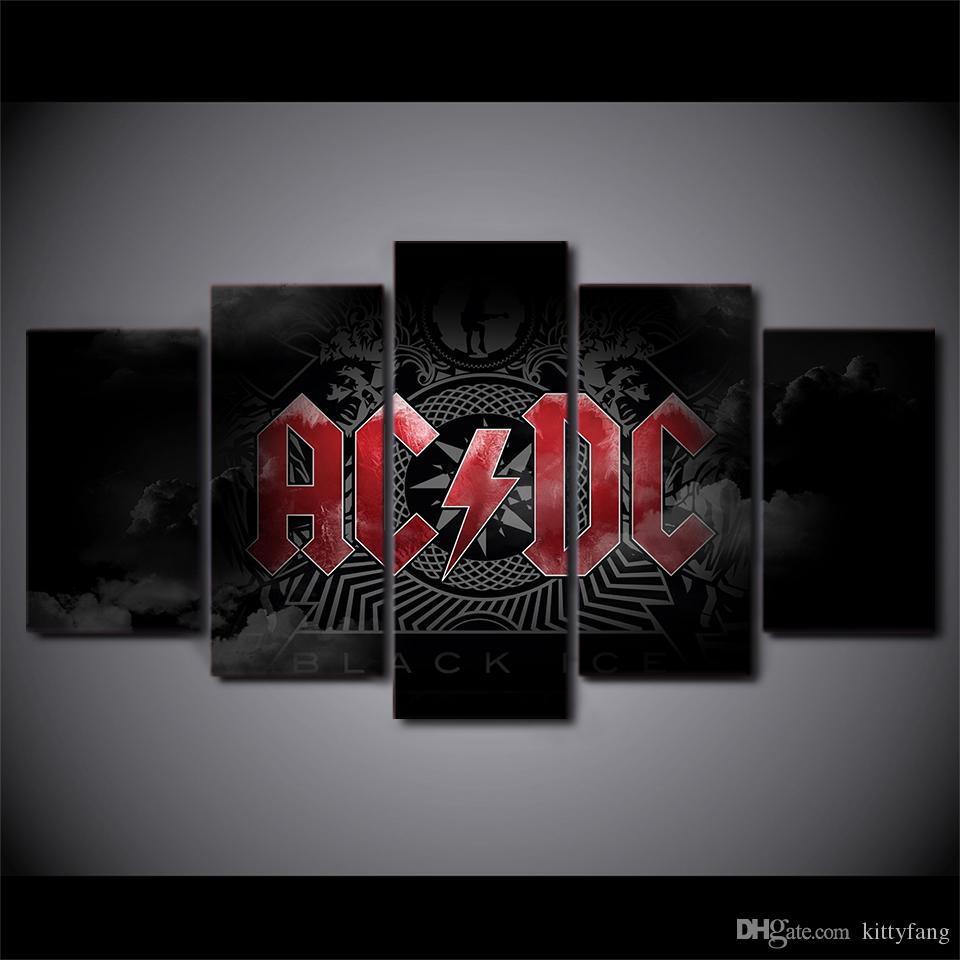 960x960 2018 Canvas Pictures Home Decor Black Rock Band Music Paintings Hd - Black Rock Painting