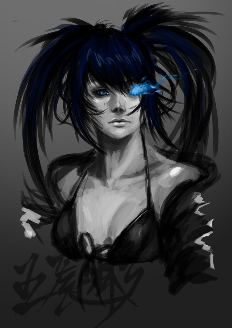752x1063 Speed Paint Black Rock Shooter By Jackywang - Black Rock Painting