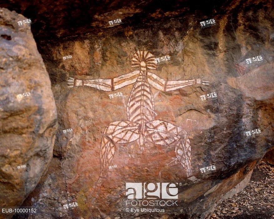 877x700 Aboriginal Rock Painting Onto Red And Black Rock Face, Stock Photo - Black Rock Painting