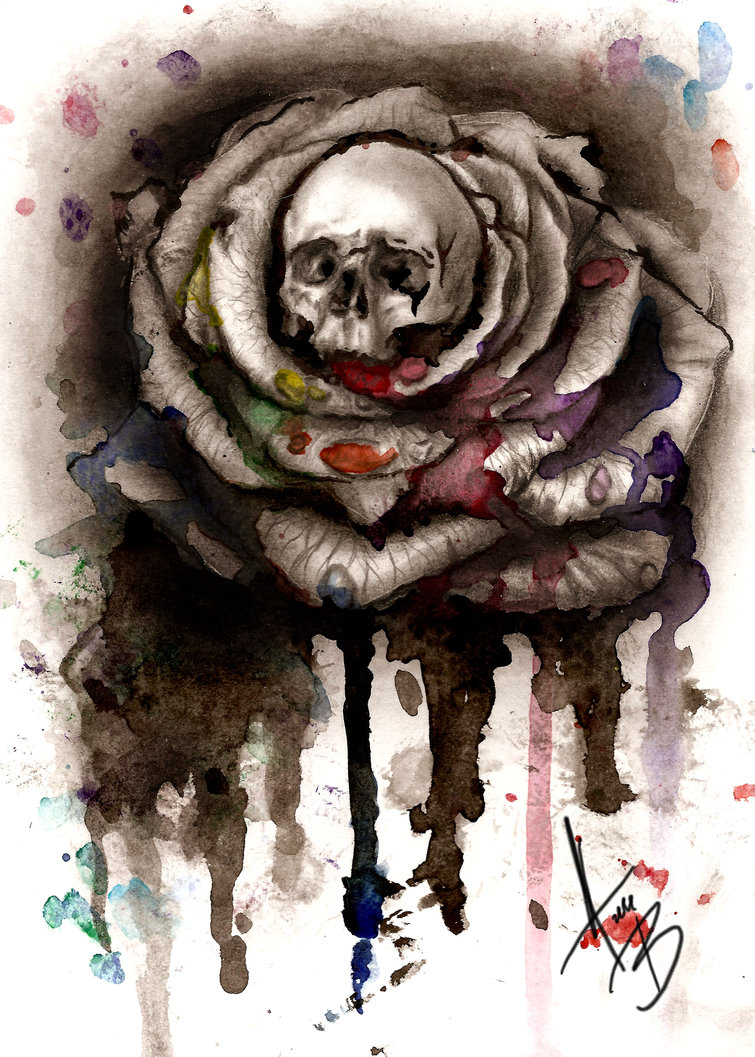 755x1057 Love Is A Black Rose By Andreabengeart - Black Rose Painting