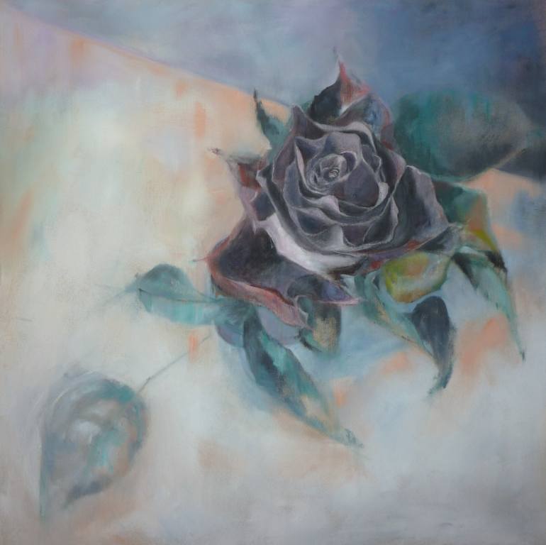 770x768 Saatchi Art The Black Rose Painting By Laura Beatrice Gerlini - Black Rose Painting
