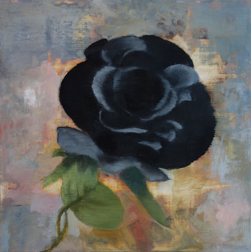 850x854 Black Rose Stephanie Peek - Black Rose Painting