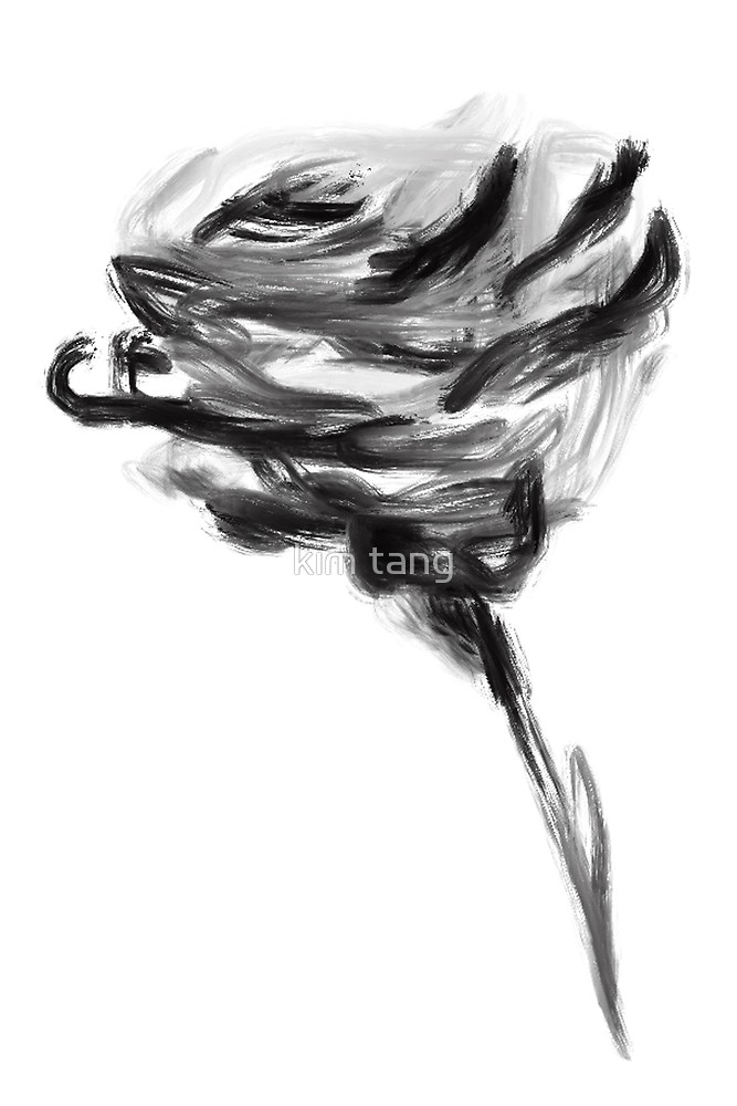 667x1000 Black Rose. Painting. By Kim Tang Redbubble - Black Rose Painting